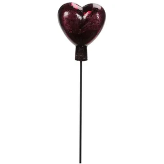 POSIWIO Gartenstecker ''Herz'' in Bordeaux - (B)15 x (H)20 x (T)6 cm