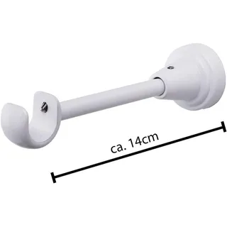 MDEKOR Vorhangstange Wandträger 1-läufig Ø 19 mm  kürzbar Weiß