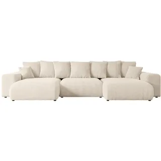 altdecor Ecksofa Cord 6-Sitzer Beige