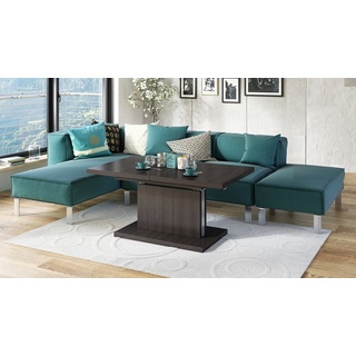 Mazzoni Couchtisch Aston Walnuss Wenge stufenlos höhenverstellbar ausziehbar 120-200cm braun