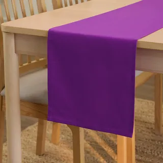 Encasa XO Tischläufer, Baumwolle Canvas, Modern 32x150 cm | Lila, Maschinenwaschbar | Pflegeleicht & Strapazierfähig | Esstisch & Küche | Fleckenabweisend | Rechteckig