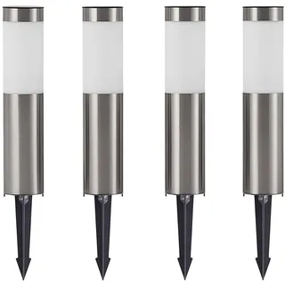 LINDBY Solarleuchte Edelstahl 31 cm 4er Set grau/silber
