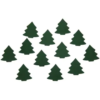 Oblique Unique® 12 Holz Tannen Bäume Weihnachtsbäume Groß - Holzdeko Tischdeko Weihnachtsdeko für Adventskalender Adventskranz Geschenk Deko Weihnachten - Farbe wählbar (Grün)