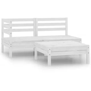 furnicato Gartenlounge-Set Gartenmöbel-Set aus massivem Kiefernholz Weiß 63,5x63,5x62,5 cm, (1-tlg), Witterungsbeständige Sitzgruppe im modularen Paletten-Design weiß 63.5 cm x 62.5 cm x 63.5 cm