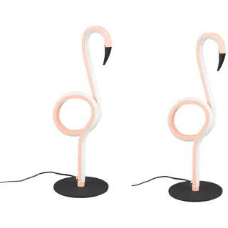 Reality Leuchten LED Nachttischlampe, LED fest integriert, Warmweiß, ausgefallene Designer Tisch Steh-Lampe Fensterbank, Flamingo Rosa 35cm rosa