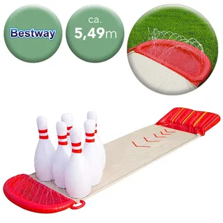 Bestway Wasserrutsche Bowling aufblasbar Garten Wasserbahn Schwimmrutsche Kinder