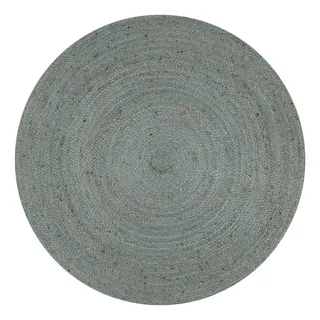 Teppich Teppich Handgefertigt Jute Rund 120 cm Olivgrün, vidaXL, Runde grün