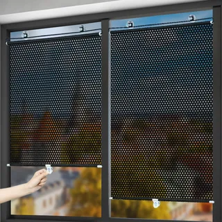 jiajulashou123 Saugnapf Rollo Sonnenschutz Rollos Mit Saugnäpfen Verdunkelungsrollo Fenster Rollo Temporäre Jalousien Einziehbarer Balkon Sonnenschutz Ohne Bohren für Küche,Auto (45x125cm)