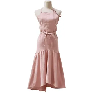 GudGmtoy Schürze für Damen, Cottagecore, Fischschwanzschürze, Künstler, Kittel, Gartenschürze, Café, Küche, Kochen, Backen, Bastelschürze, Malschürze, japanische Schürze, Blütenblatt, Rosa - F