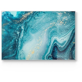DEQORI Schneidebrett 'Meer aus Marmor', Glas, Platte Frühstücksbrett Schneideplatte grün 30 cm x 20 cm