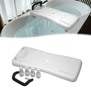 HENGMEI Badewannensitz Senioren, Badewannenbrett Badewannen Einstiegshilfe, Einstellbar Plastik Sitz Bath Erwachsene, Duschbrett für Badewanne mit Seifenablage und Haltegriff, Schwarz Griff