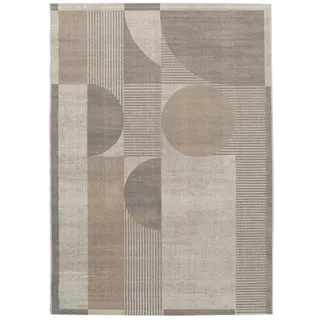 RugVista Deco, Teppich, Moderne Teppiche, 160 x 230 cm, Rechteckig, Mittlerer Stapel, Wohnzimmer, Esszimmer, Schlafzimmer, Nur chemische Reinigung, Oeko_tex_100, Beige/Grau
