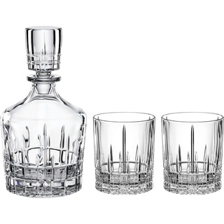 Spiegelau Whisky-Set, 3-teilig, Karaffe mit 2 Whiskygläsern, Kristallglas, 750 ml / 368 ml, Perfect Serve, 4500198