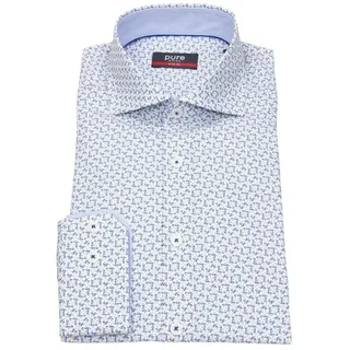 Pure Langarmhemd Slim Fit stark tailliert Kentkragen blau M