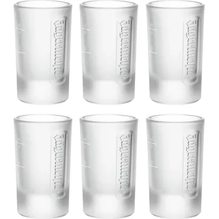 Jägermeister Shotgläser Set 4cl - 6er Set Schnapsglas – Eichstrich 2cl & 4cl - Spülmaschinenfest und Standfestes Likörglas - Das Original – Schnaps, Likör Glas