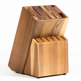 Coninx Messerblock Akazienholz | Messerhalter 15 Schlitze Kochmesser | Messerblock Holz ohne Messer | Geeignet für 15 Messer, Wetzstahl | Messerhalter für Küchenmesser | 13 x 19 x 22 cm