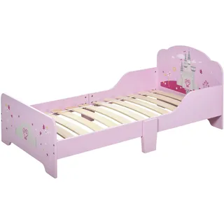 Homcom Kinderbett Prinzessin 140 x 70 cm MDF rosa