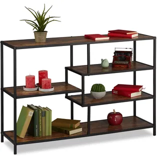 Relaxdays Regal 115 x 33 x 79 cm Schwarz
