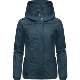 Ragwear Damen Übergangsjacke leichte wasserdichte Jacke kurz mit Kapuze Vannesa Petrol Gr. XL - XL