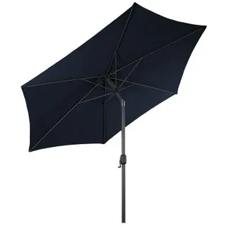 Lex XXL Alu Sonnenschirm Ø 3 m Kurbelschirm Garten Balkon Terrasse knickbar blau : Blau