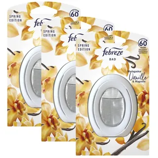 Febreze Raumduft 3 x Febreze Bad Madagaskar Vanille & Magnolie je 8 ml Lufterfrischer