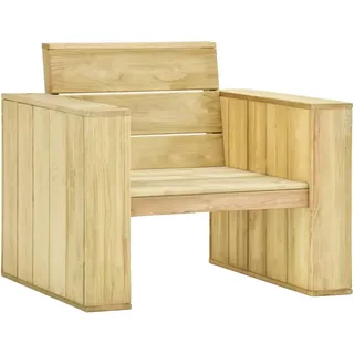 vidaXL Kiefernholz Imprägniert Gartenstuhl mit Armlehnen Vintage-inspiriert Holzstuhl Gartensessel Stuhl Sessel Gartenmöbel 89x76x76cm