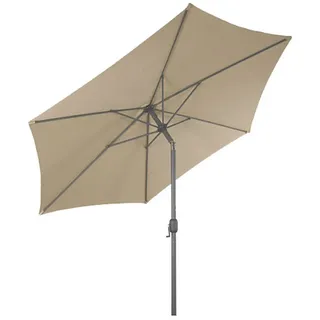 Spetebo Sonnenschirm Alu Sonnenschirm 250 cm Knickgelenk + Kurbel - beige, Packung, 1tlg., verstellbarer Neigungswinkel durch Knickgelenk beige|schwarz