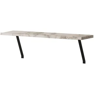 moebel17 Heizkörperregal Adin Regal Wandregal Holzregal Hängeregal, ohne Bohren Wandboard Regal für Heizkörper, Holz, Weiß Marmoroptik, eckig, 60 x 21,5 x 18 cm 92659