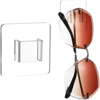 2 Stück Brillenhalter, Wand Sonnenbrillenhalter Brillenständer Acryl Sonnenbrillen Display Transparente Brillenaufbewahrung Sonnenbrillen-Organizer für Männer Frauen Büro Wohnzimmer Schlafzimmer