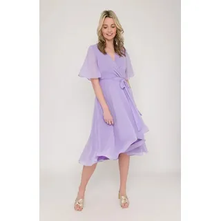 SWING Cocktailkleid - Wickeloptik - Vokuhila-Kleid aus nachhaltigem Chiffon lila 36