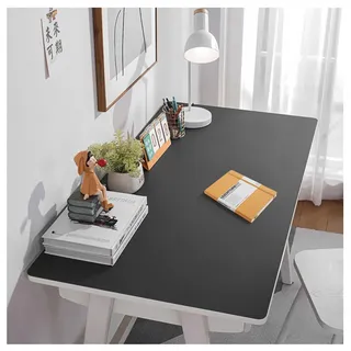 Groß Schreibtischmatte Leder Wasserdichte Schreibtischunterlage Kunstleder Warme Mauspad Schreibtisch Unterlage Abwischbar Tischmatte Schreibtisch Rutschfest Tischauflage Esstisch (100x100cm,Black)