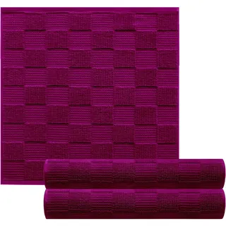 Lashuma Geschirrtücher 100% Baumwolle - Küchenhandtücher & Geschirrhandtücher 50x50 cm Waffelpique & Frottee Lila - Orchidee, 3er Set