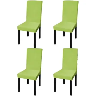 furnicato Stuhlhusse Stuhlhussen Apfelgrün für Stühle bis 55 cm Höhe, 4er Set, Dehnbare Stuhlbezüge aus Elasthan-Stoff, waschbar bei 40° C für Hotel grün