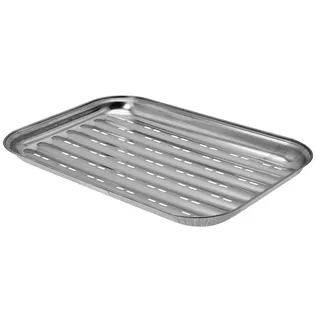 Dehner Grillschale 34,5 x 24,2 x 2,5 cm Edelstahl silber