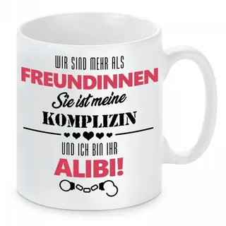 Herzbotschaft Tasse Kaffeebecher mit Motiv Wir sind mehr als Freundinnen, Keramik, Kaffeetasse spülmaschinenfest und mikrowellengeeignet