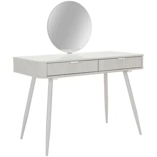 Xora Schminktisch, Kaschmir, Metall, Glas, Holzwerkstoff, 2 Schublade(n) Schubladen, rechteckig, Rundrohr, 55x80x110 cm, Bsci, Schlafzimmer, Schminktische