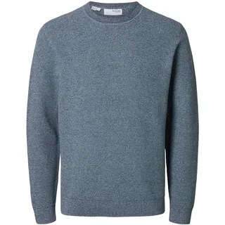 Selected Rundhalspullover Blau L