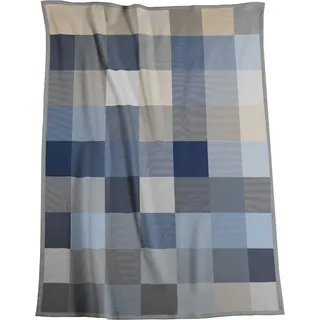 Biederlack Woven Kuscheldecke 150 x 200 cm Blau/Grau/Beige