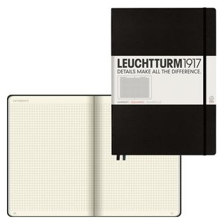 Leuchtturm1917 Notizbuch 307959 Master, A4, kariert, 116 Blatt, schwarz, Hardcover