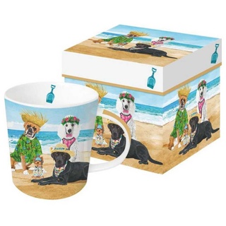 PPD Tasse Dogs' Beach Party Hunde Porzellanbecher mit Geschenkkarton 0,3 L