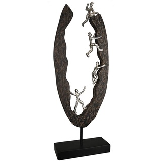 Casablanca Deko Figur Skulptur Succeed Erfolg - Holz Aluminium Deko Objekt - Dekoration Wohnzimmer Geschenk Geburtstagsgeschenk - Farben: Schwarz Silber - Höhe 59 cm