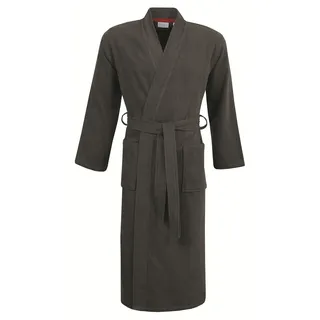 Unisex-Bademantel CARL ROSS "supercombed light" Gr. M, braun (dunkelgrau, intense rot), L:125cm, Frottier, Hausmäntel, Kimono