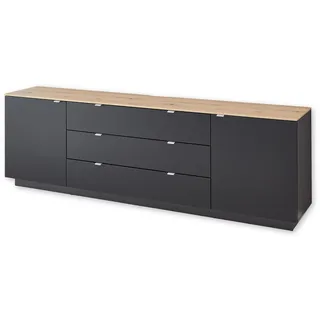 Stella Trading Core TV-Sideboard 240x77x44 cm Schwarz/Holzwerkstoff