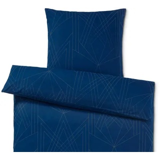 Renforcé-Bettwäsche - dunkelblau - 100% Baumwolle- Maße: 135 x 200 cm