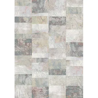 Novel Webteppich Catania, Blau, Grün, Rosa, Hellgrau, Textil, Graphik, rechteckig, 160x230 cm, Oeko-Tex® Standard 100, für Fußbodenheizung geeignet, Fasern thermofixiert (heatset), Teppiche & Böden, Teppiche, Webteppiche