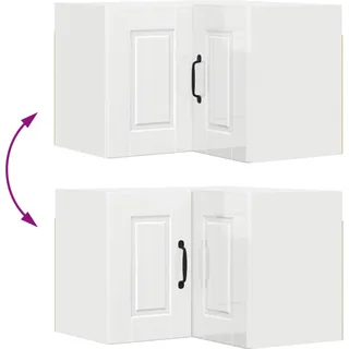 vidaXL Eckschrank Hochglanz Weiß 57 x 57 x 40 cm Weiß