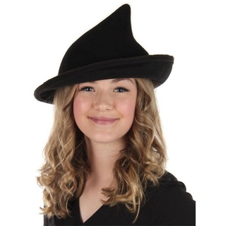 Elope Kostüm Kurzer Hexenhut schwarz, Kurzer, spitzer, schwarzer Hut für Hexen schwarz