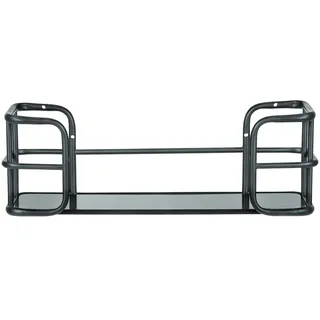 WENKO Schieberegal Wenko Wandregal Set Metall Schwarz 79 x 19,5 x 28 cm modern, Wandregal 1-tlg., An der Wand montierbar schwarz
