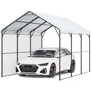 Vevor Zeltgarage Garagenzelt, Carport mit verzinktem Stahlrahmen & Dach, Autozelt mit abnehmbaren Seitenwänden, Mehrzweck-Autounterstand für Pickup, Boot, Auto & Traktoren