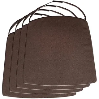 Amago home Stuhlkissen 42x44cm braun Wildlederoptik Set 4 Stück | Stuhlauflage, Mit Klettverschluss